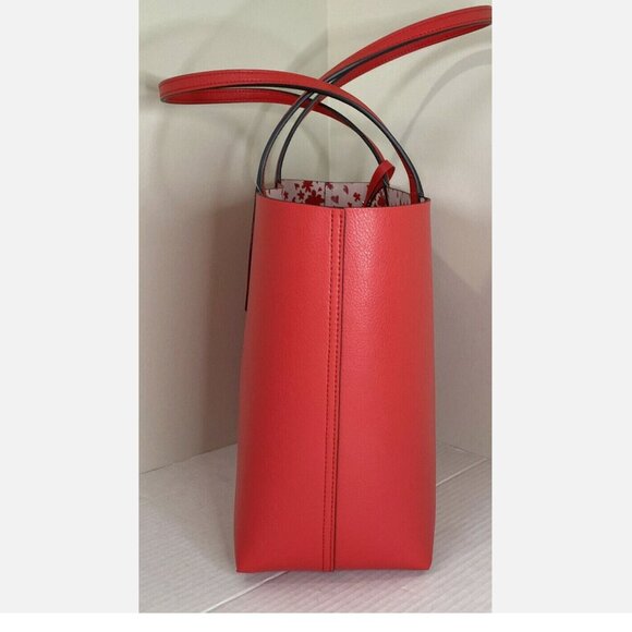 New Kate Spade Small Reversible Tote with Pouch Love Shack Red multi - Picture 6 of 7